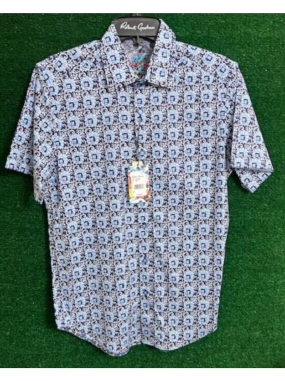 Robert Graham JOLLYVILLE Embroidered Short Sleeve Classic Fit Shirt NWT Size S